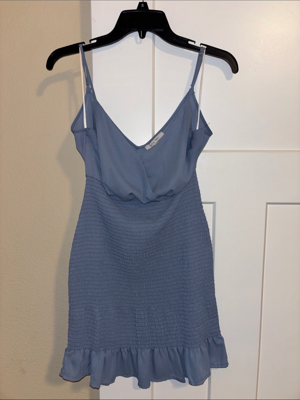 Love Tree Dusty Blue Slip Dress with Adjustable Straps